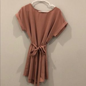Mauve romper with tie waist